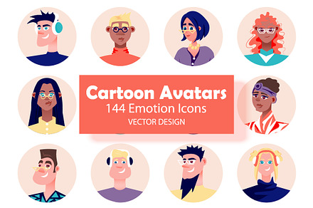 Cartoon People Avatars Pack, an Emoji Icon by alexdndz