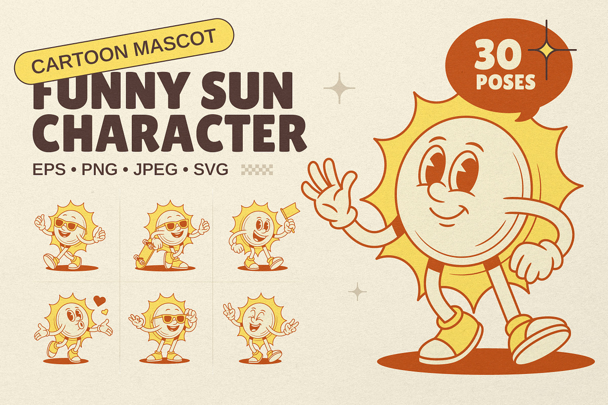 Funny Sun Character, a Seasonal Illustration by Vasya Kobelev (Photo 1 of 8)