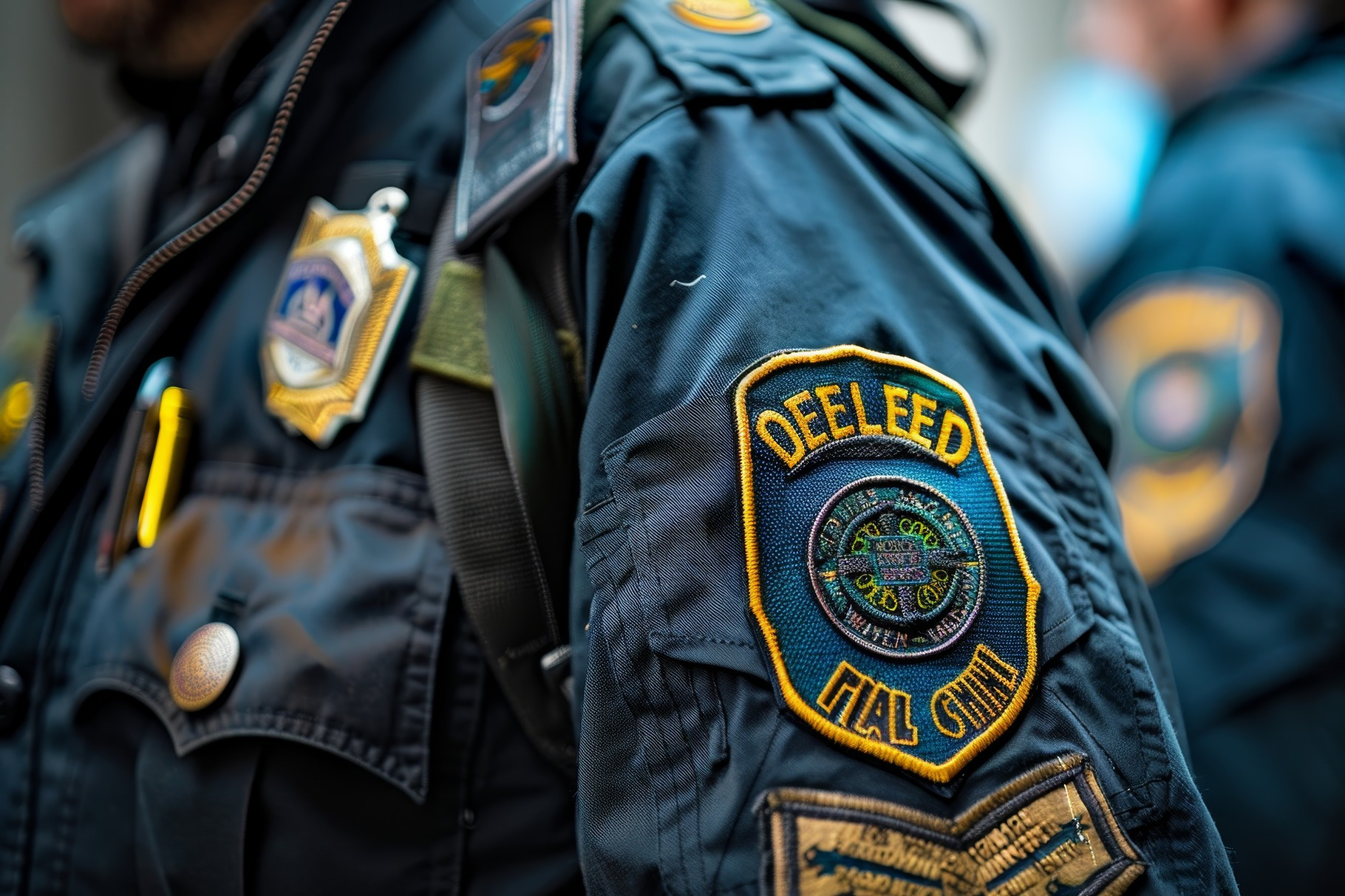 A detailed look at a police uniform, a Photo by Iftikhar Alam
