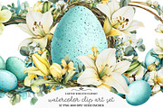 Easter Wreath Clipart Floral Egg Png, an Illustration by GatewayDesign (Thumbnail 1 of 5)