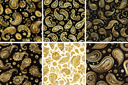 Gold Paisley Seamless Patterns, a Pattern Graphic by PrintablesByFranklyn (Thumbnail 4 of 4)
