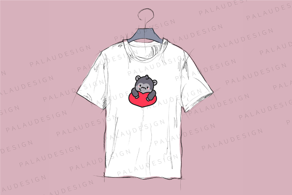 Gorilla Clipart Set, an Animal Illustration by Palau (Photo 2 of 12)
