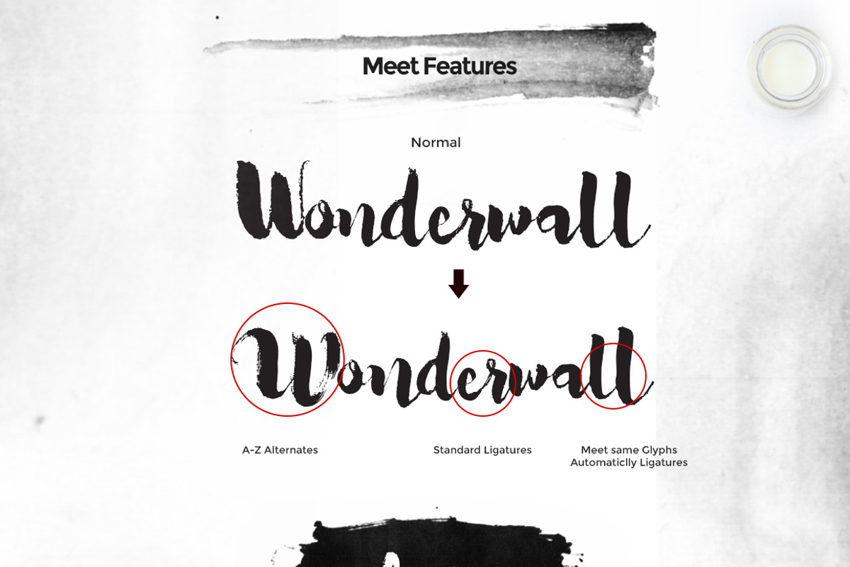 Wonderwall Font & Alphabetical Brush preview 2