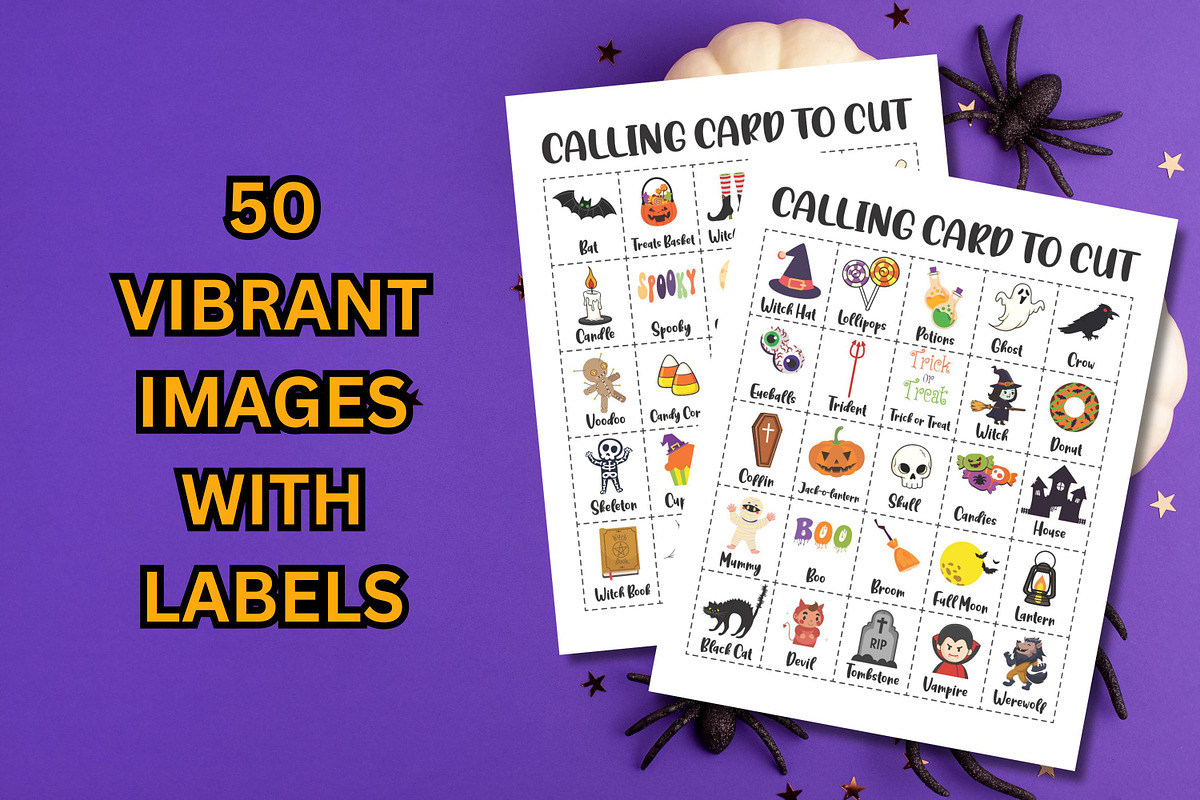 Printable Halloween Bingo Games, a Print Template by Adalin Shop (Photo 2 of 6)