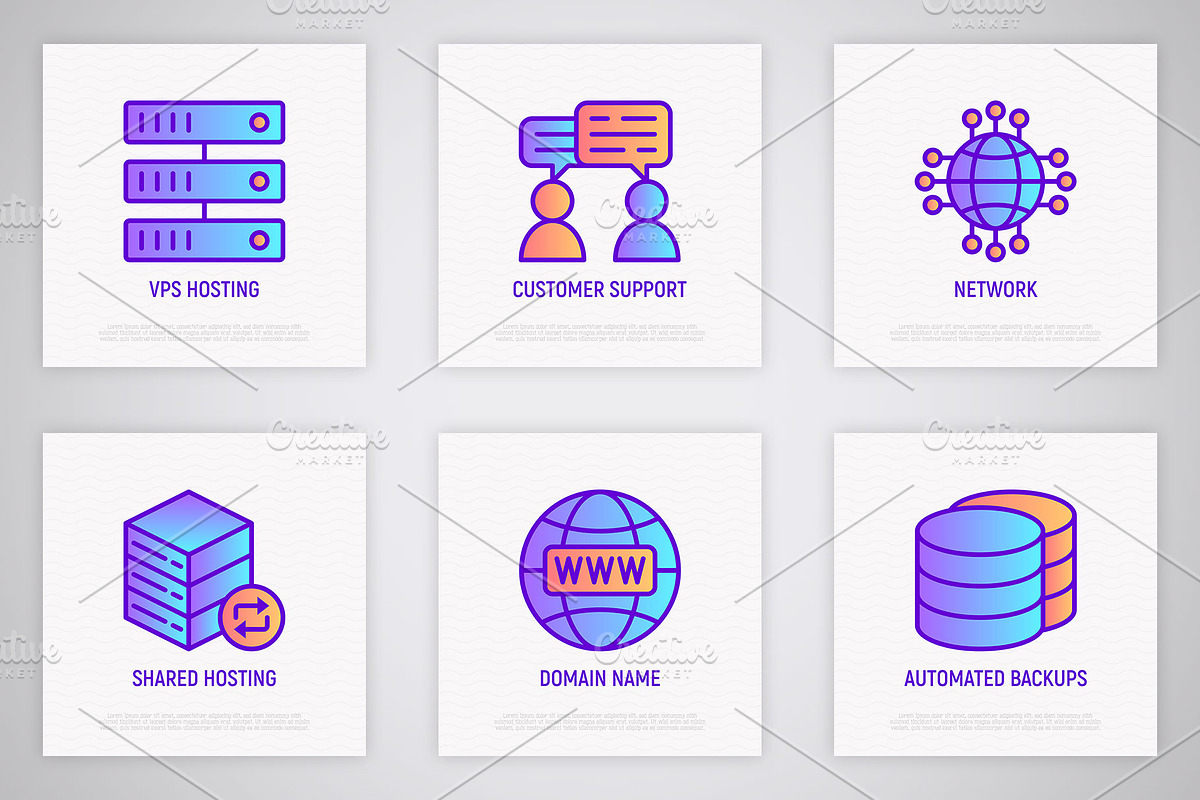 Hosting | 16 Thin Line Icons Set, an Outline Icon by Alex Blogoodf (Photo 5 of 11)