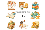 17 Cozy Coffee and Books Clipart, a Decorative Illustration by Pati Charm Studio (Thumbnail 3 of 8)