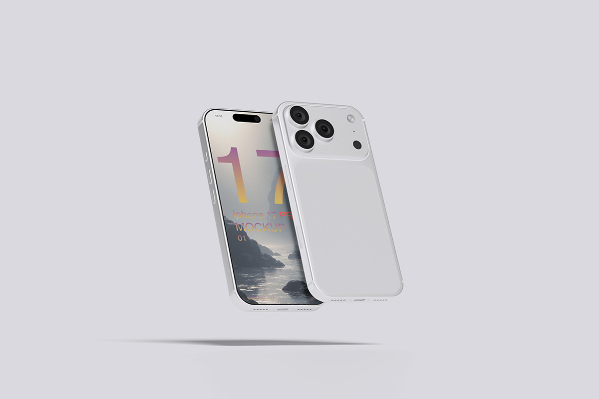 iPhone 17 Pro Max Mockup, an iPhone Mockup by Creative_A23 (Photo 1 of 4)