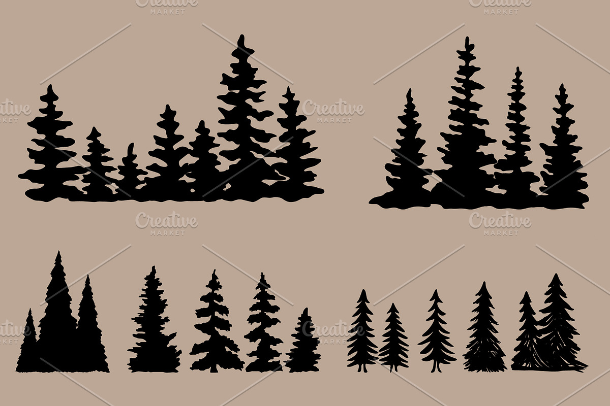Pine Trees 102 illustrations, an Illustration by Jake & Meg (Photo 4 of 5)