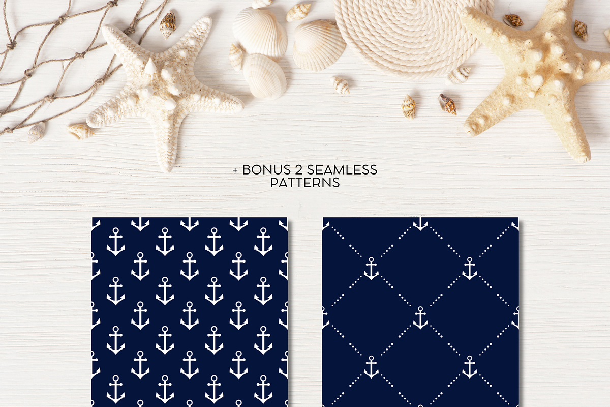 Nautical Marine Element Badges Logos, a Decorative Illustration by Iryna Danyliuk (Photo 5 of 5)