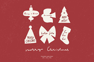 Vintage Christmas Clipart, a Decorative Illustration by Barkova Nadya