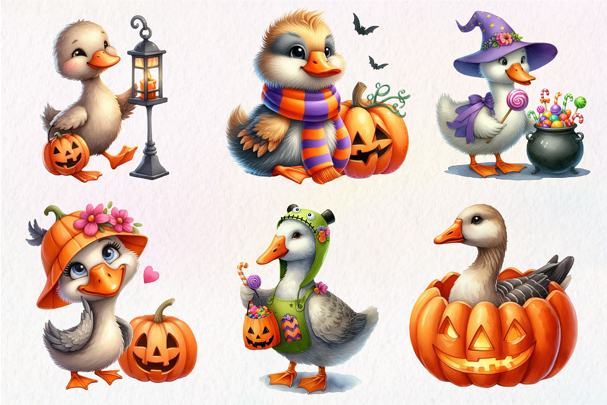 Funny Halloween Silly Goose Clipart, an Illustration by Dream Creation (Photo 3 of 7)