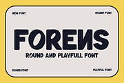Forens - Round & Playful Font, a Sans Serif Font by Iqsiart Studio (Thumbnail 1 of 9)