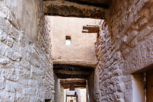 Traditional stone alleyway in AlUla Old Town Saudi Arabia