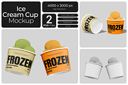 Ice Cream Cup Mockup, a Cups & Container Mockup by Bartama Graphic (Thumbnail 1 of 4)