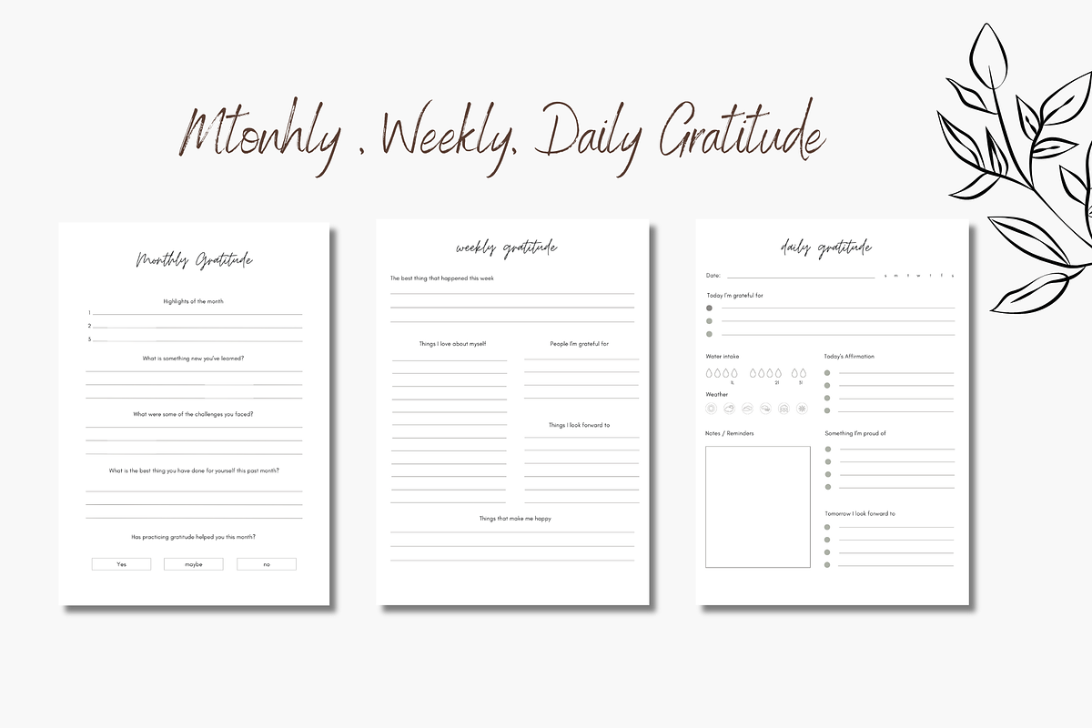 Gratitude Journal Canva Template, a Design Template by Astro Magic Digital (Photo 5 of 5)