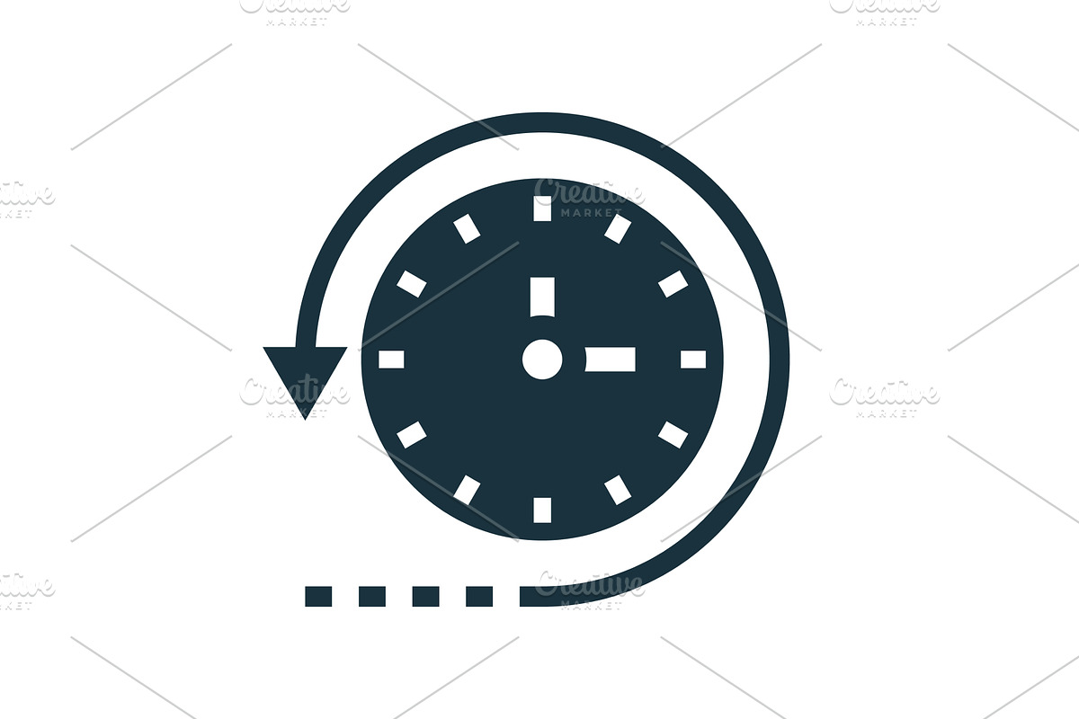 Clock turning back time representing, an Object Illustration by Aimagenarium@gmail.com