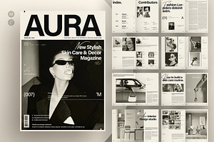 AURA | Minimal Magazine Template, a Magazine Template by ArtisanaAura