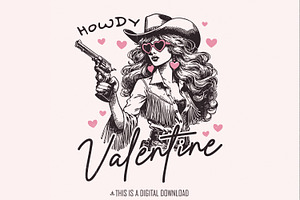 Howdy Valentine Png, Retro