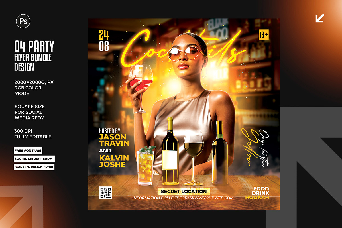 04 Party Flyer Design Bundle, a Graphic by Shajib Shikder (Photo 4 of 5)