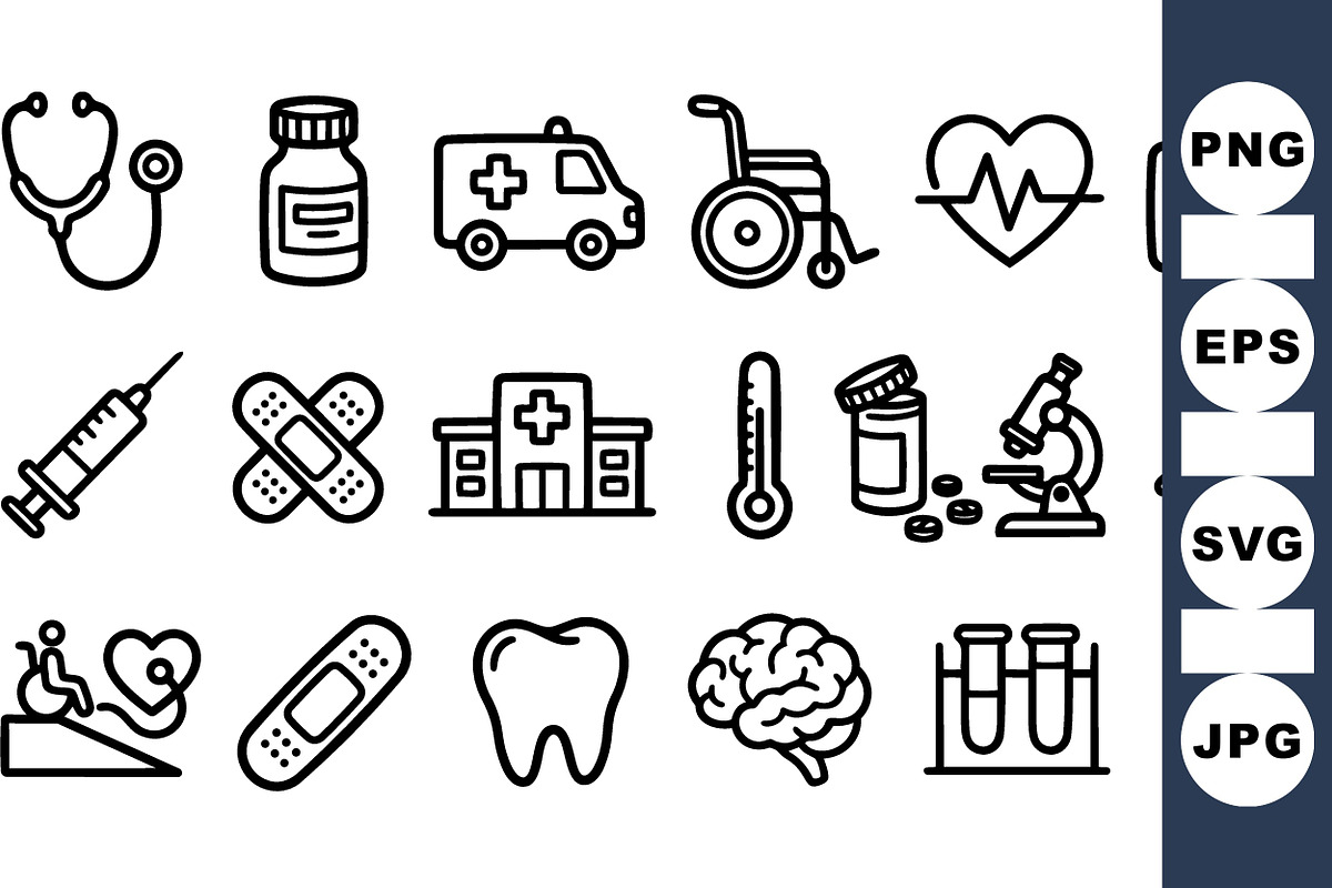 Medical Icon Vector Pack, an Illustration by designvectx (Photo 1 of 3)