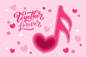 Paper cut Valentine Day card, love, an Illustration by Vector Tradition