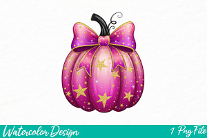 Coquette Pumpkin Png Sublimation png, an Illustration by Watercolor design