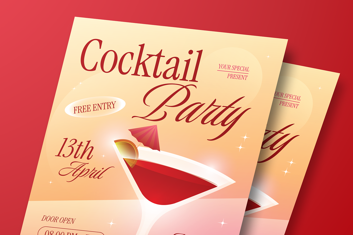 Cocktail Party Flyer Set, a Flyer Template by Annora Studio (Photo 4 of 6)