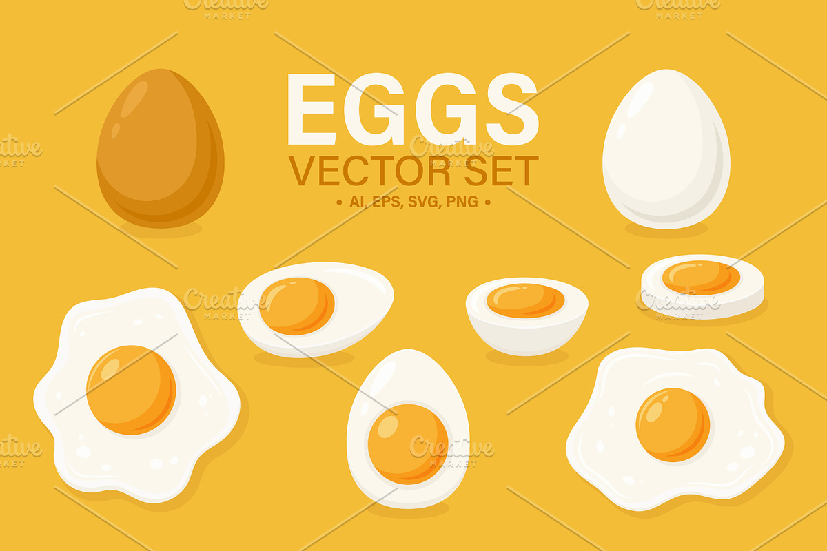 Eggs Clipart Set, an Object Graphic by Gomolach