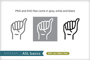 American sign language (ASL) basics, an Outline Icon by Picture Window (Thumbnail 2 of 5)
