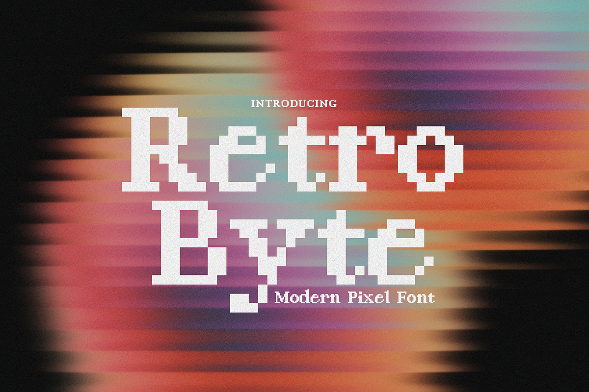 Retro Byte - Modern Pixel Font, a Serif Font by HipFonts (Photo 1 of 8)