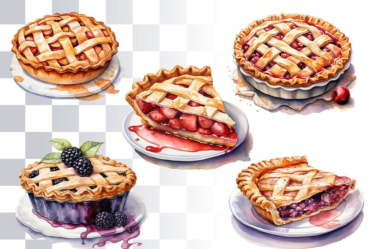 10 Fruity Pies Clipart, an Illustration by Loony Dream Designs (Photo 3 of 4)
