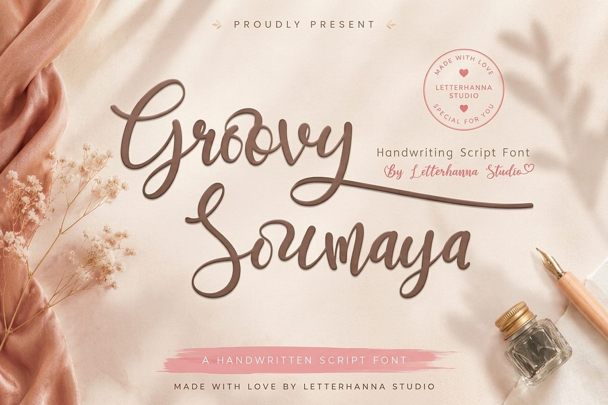 Groovy Soumaya Font, a Handwritten Font by Letterhanna Studio (Photo 1 of 17)