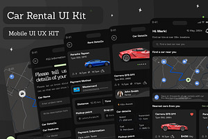 Car Rental booking App UI Kit, an UI Kit Template by Muhammad_Ahmad