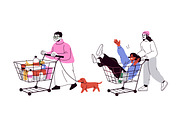 People with shopping carts set, a Person Illustration by Good Studio (Thumbnail 5 of 8)