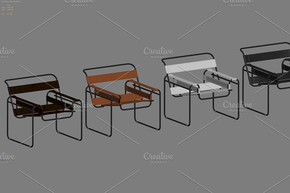 Wassily Chair by Marcel Breuer 3d, a Furniture 3D Model by 3dmitruk (Photo 12 of 12)