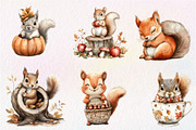 Autumn Squirrel Clipart, an Illustration by CreationArt (Thumbnail 5 of 9)