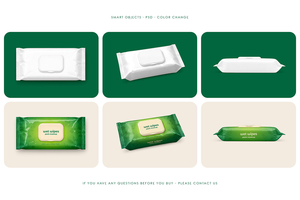 Wet Wipes Pack Mockup Set, a Packaging Mockup by Country4k (Photo 4 of 4)