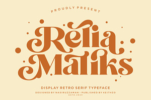 Relia Maliks - Retro Serif Font