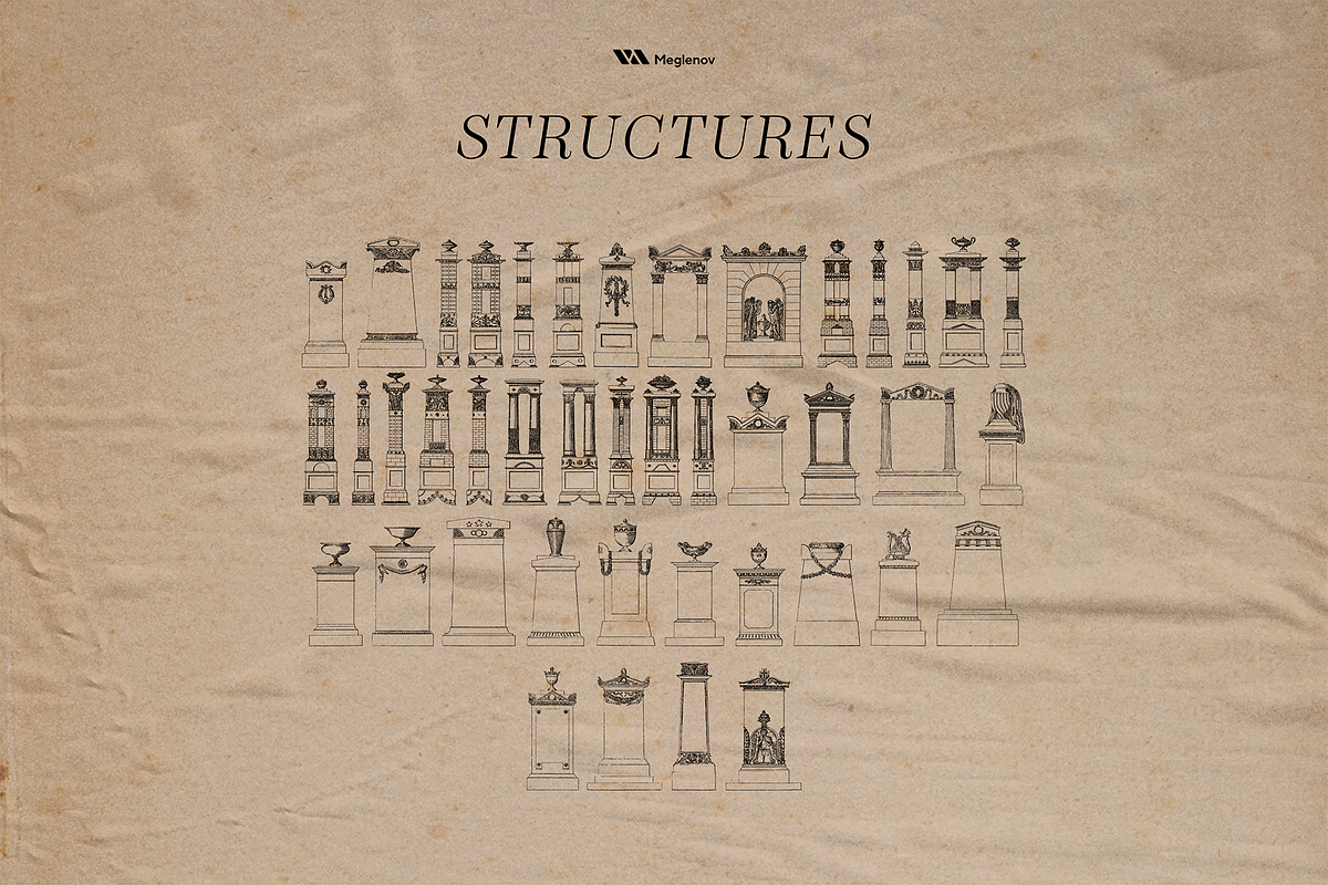 Vintage Architecture Illustrations, an Illustration by Meglenov (Photo 5 of 19)