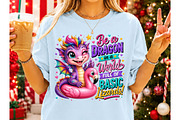 Rainbow Dragon Flamingo Float, a Seasonal Illustration by Craft Nest (Thumbnail 6 of 6)