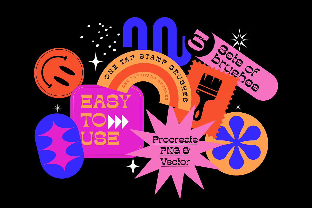 Shapes Set for Procreate, a Brush Add-On by Ana Moreno | Letteringiam (Photo 2 of 7)