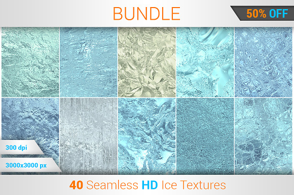 40 Ice Seamless HD Textures Bundle preview 6