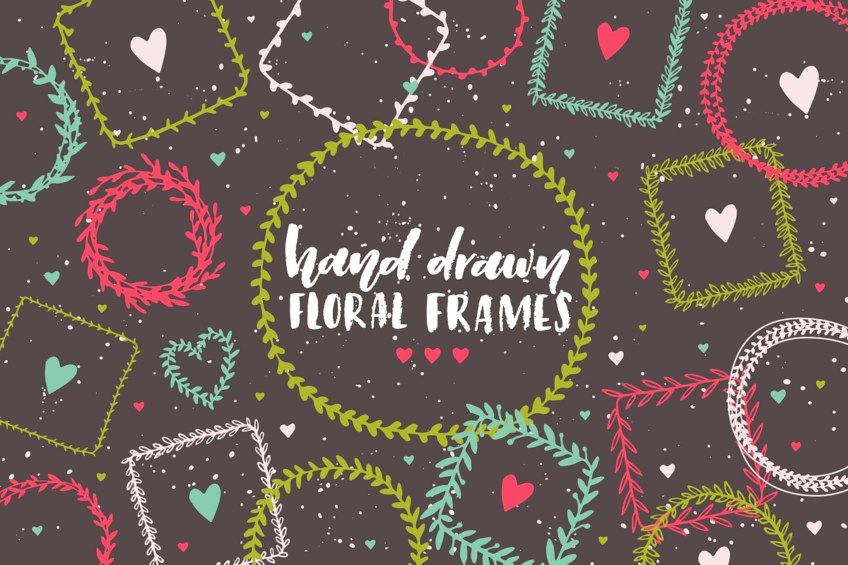 Handdrawn vector frames & wreaths, an Object Graphic by ekzi.letters (Photo 1 of 5)