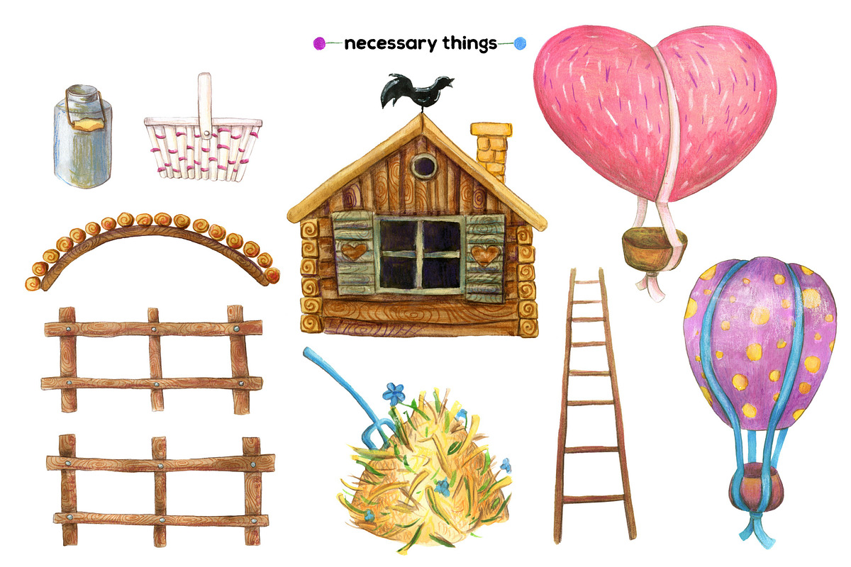 Mountain Meadows - watercolor set, an Object Graphic by Satika (Photo 7 of 15)