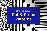 50 Hand-Drawn Dot & Stripe Patterns, a Pattern Graphic by Artec Maison (Thumbnail 1 of 19)