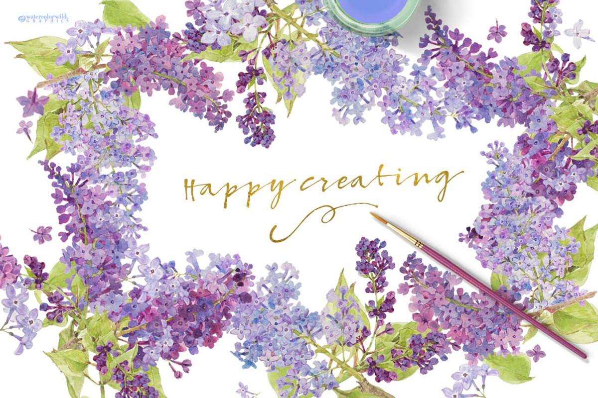 Lovely Lilacs-Design Pack!, an Illustration by watercolorwild.graphics (Photo 7 of 7)