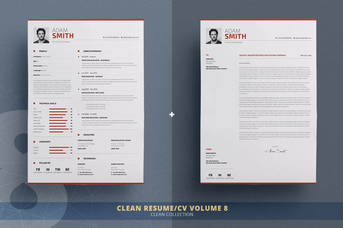 Resume/Cv Bundle - Clean Collection, a Resume Template by TheResumeCreator (Photo 9 of 10)