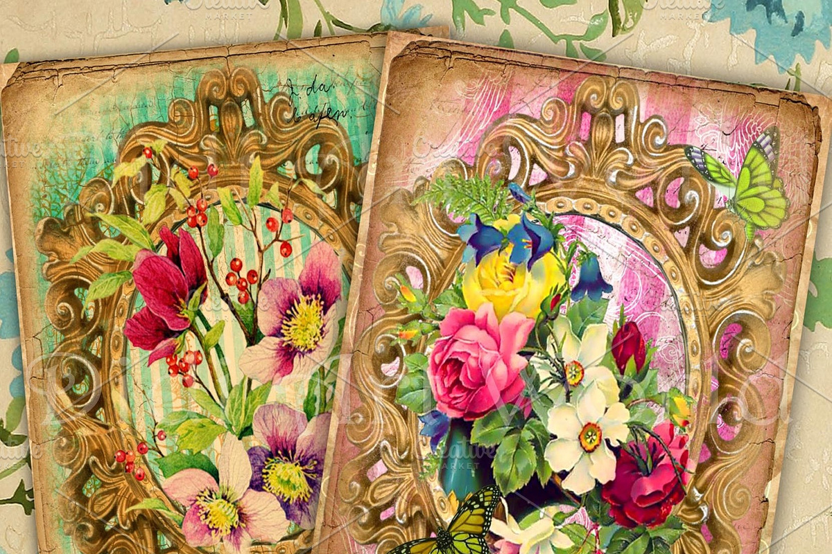 Vintage floral cards, an Object Graphic by DidiArtWorld (Photo 2 of 2)