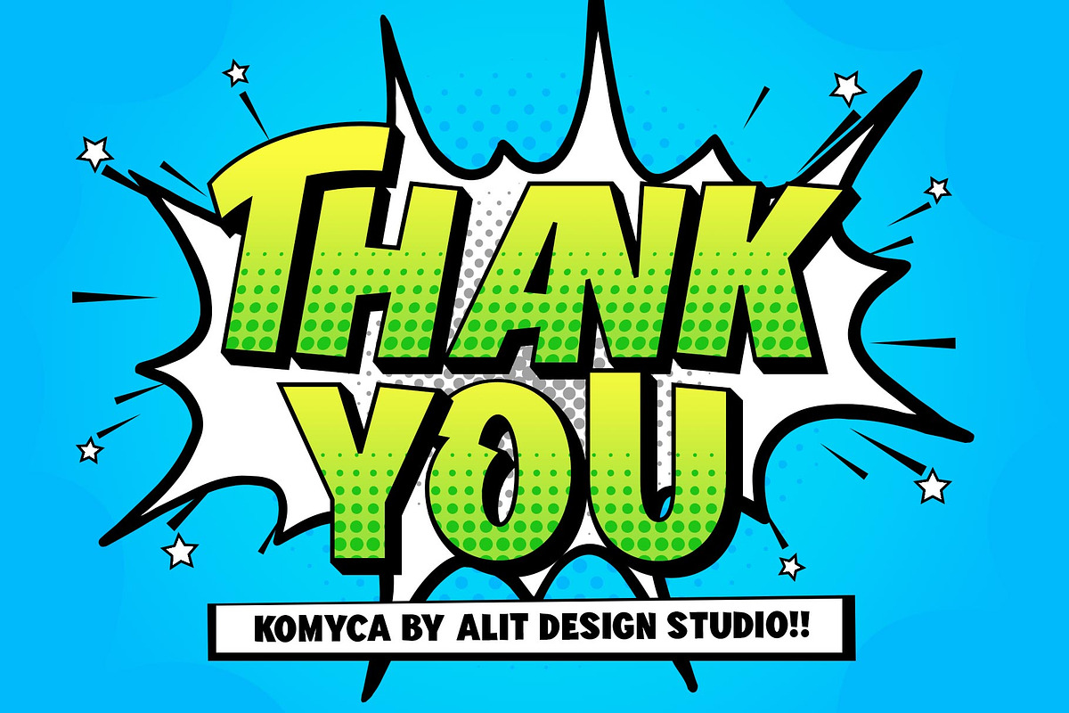 Komyca Layered Comic Typeface, a Sans Serif Font by alit design (Photo 17 of 17)