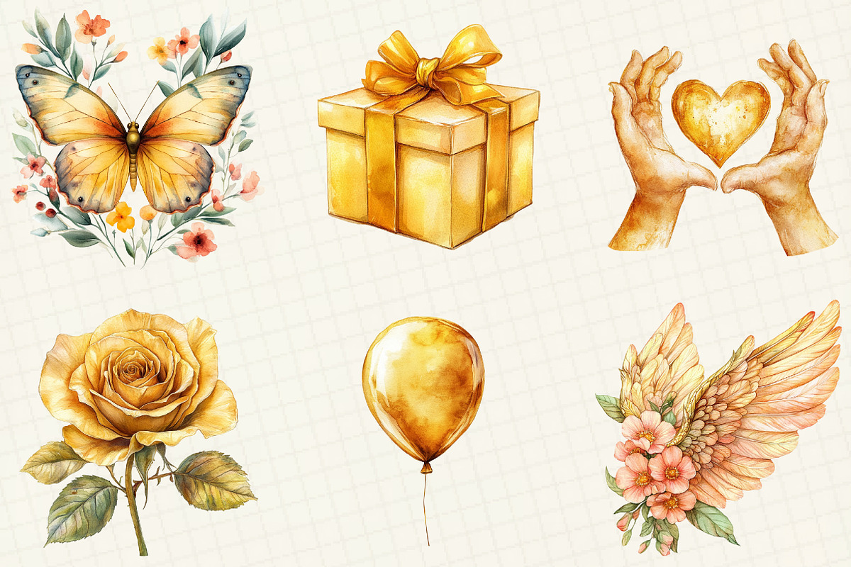 Golden Mother's Day Clipart, an Illustration by OK Design (Photo 2 of 5)